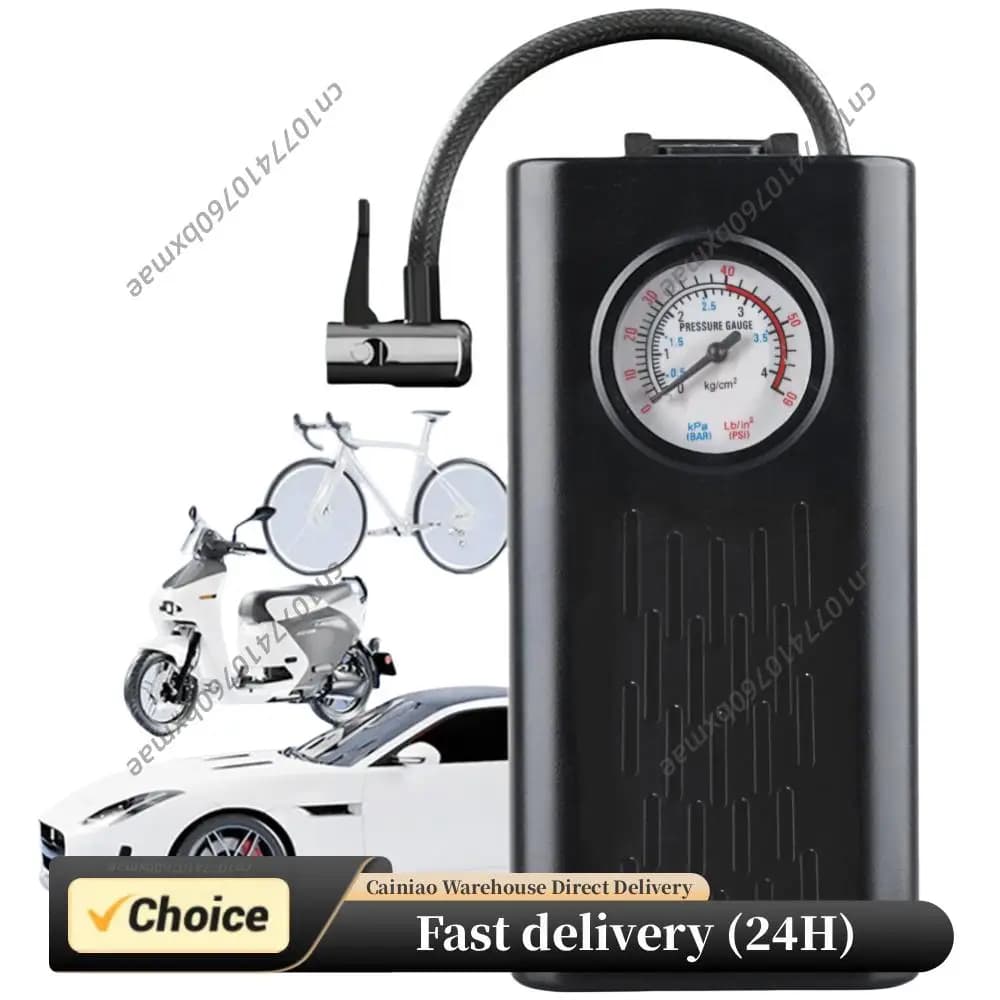 Compressore d'Aria Elettrico Ricaricabile USB, Gonfiatore Multifunzione per Pneumatici di Auto, Moto e Biciclette