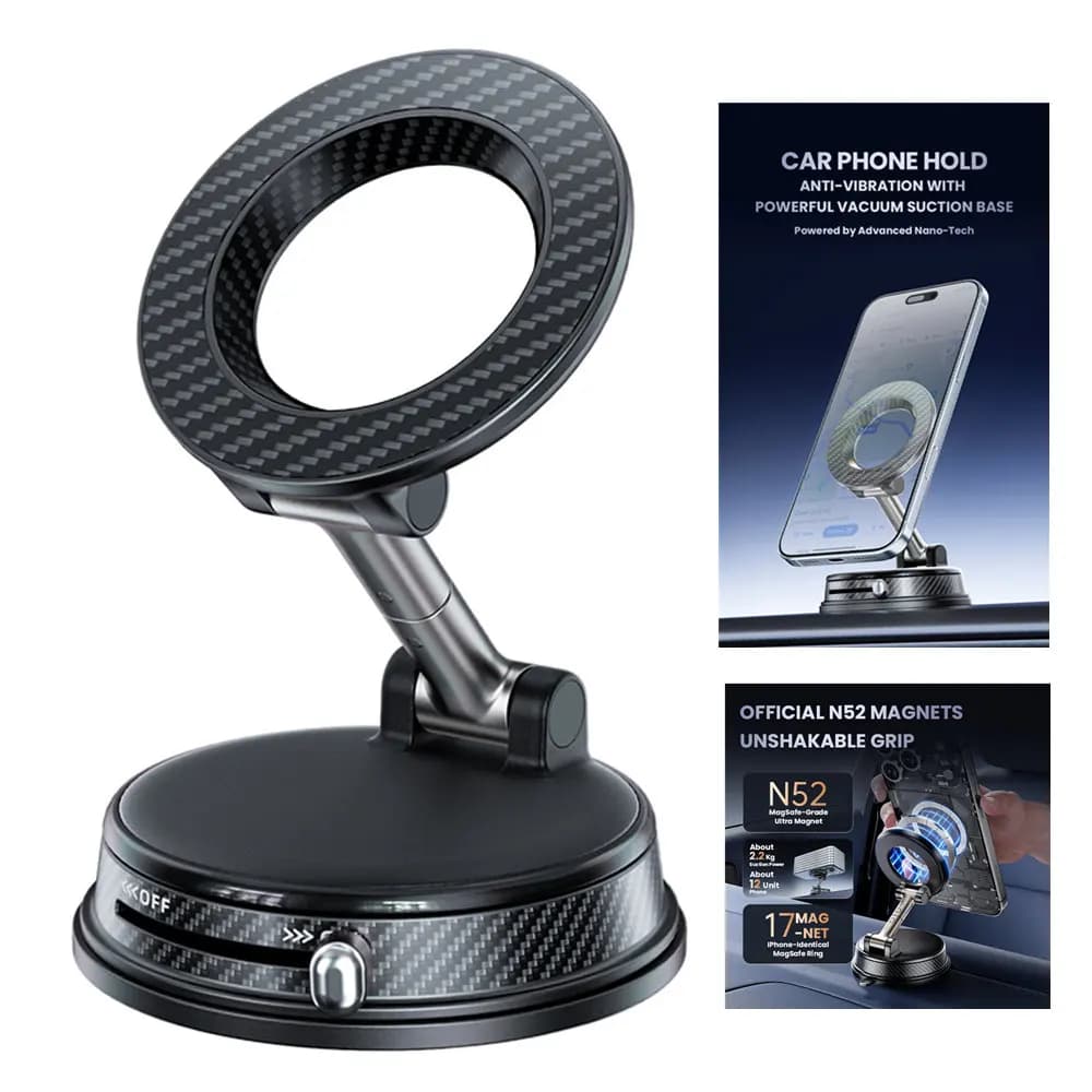 NUOVO supporto per telefono magnetico super resistente design pieghevole supporto per auto sottovuoto regolabile a 360° per supporto per telefono da bagno da scrivania per auto