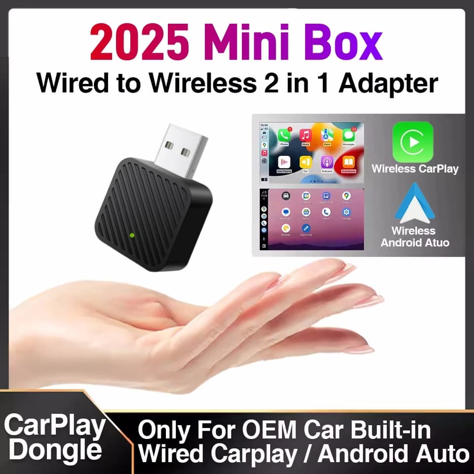 New Wireless CarPlay Android Auto USB Adapter Dongle Smart Mini Box Plug And Play Universal For VW Toyota Nissan Honda Ford Benz