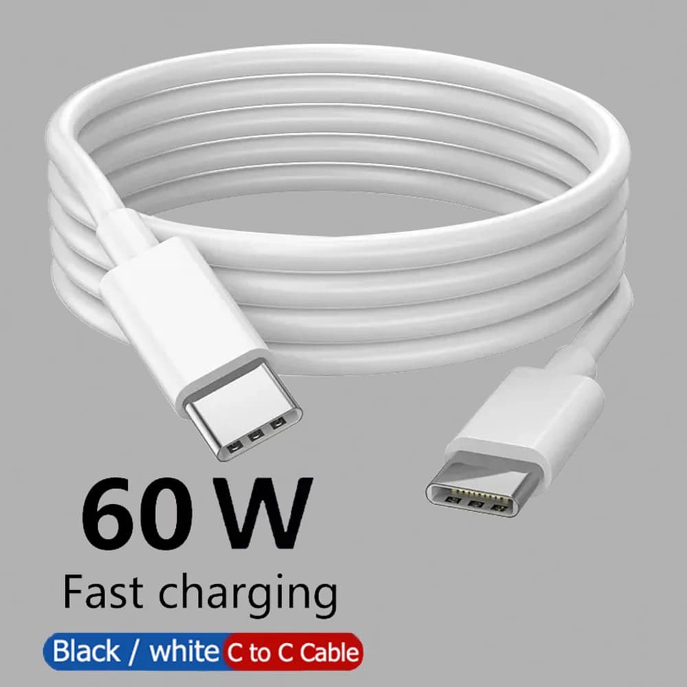 Cavo USB C a USB Type C PD 60W per Ricarica Rapida e Trasferimento Dati per iPhone 15 15Pro Huawei Samsung Xiaomi 1.2M 2M 1.5M