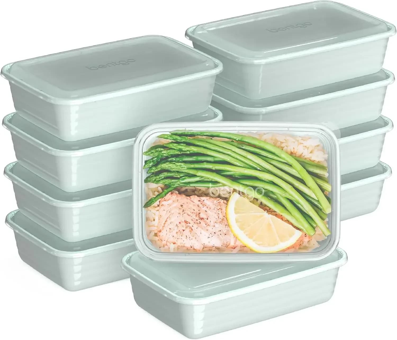 Bentgo Prep - 20-Piece 1-Compartment Reusable Meal Prep Containers with Lids, PFAS & BPA Free Materials, Durable, Microwave, Fre