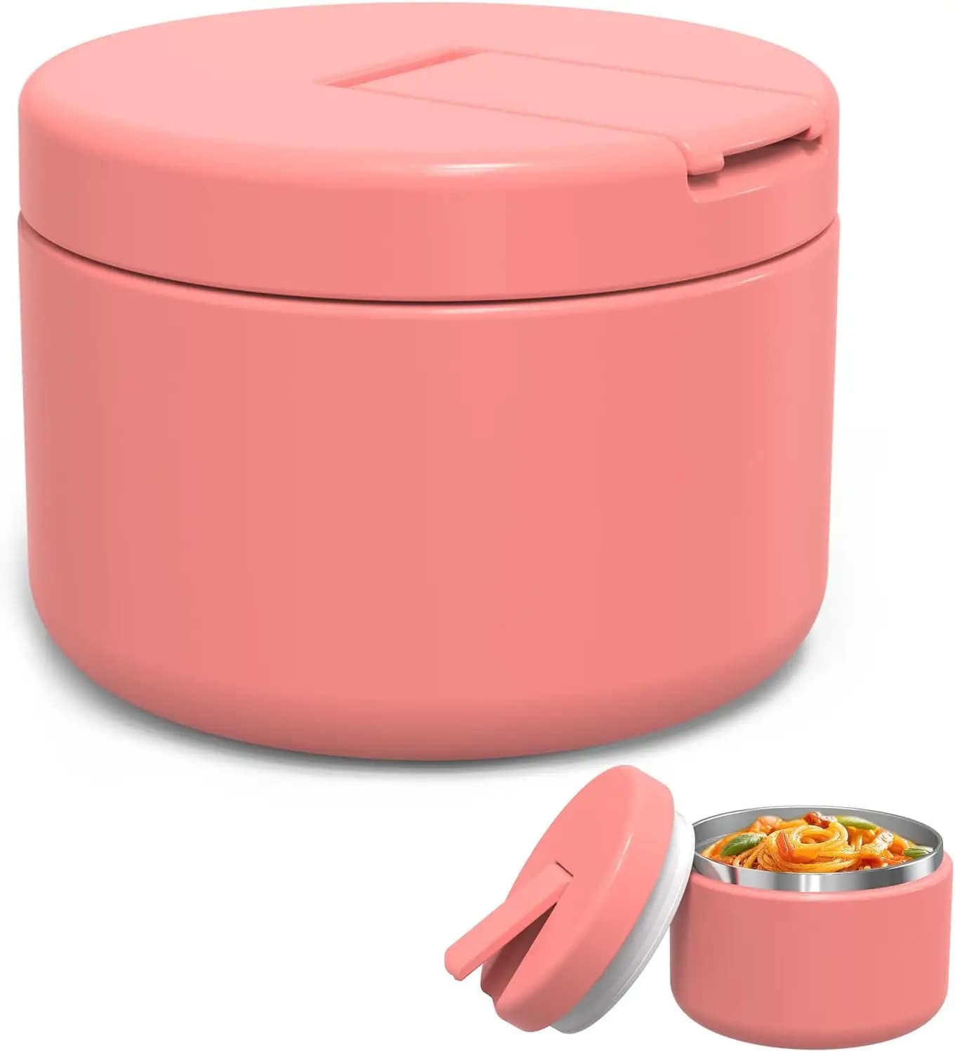 Contenitore Termico per Alimenti per Bambini, 12oz, Ermetico, per Piatti Caldi e Snack, Lunch Box in Acciaio Inox Rosa