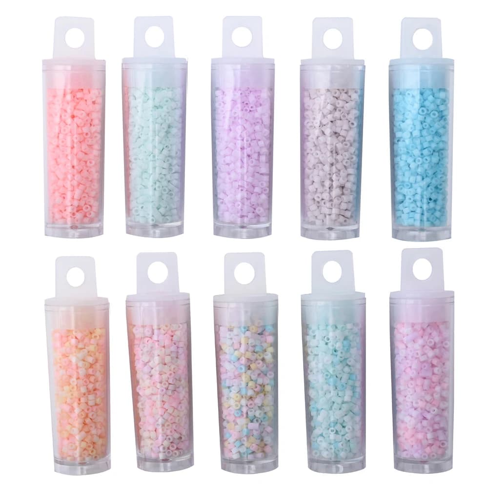 1200pcs 2mm Macaron Small Craft Beads Frosted Japanese Mini Glass Beads for Jewelry Making Diy Necklace Supplies Accessories