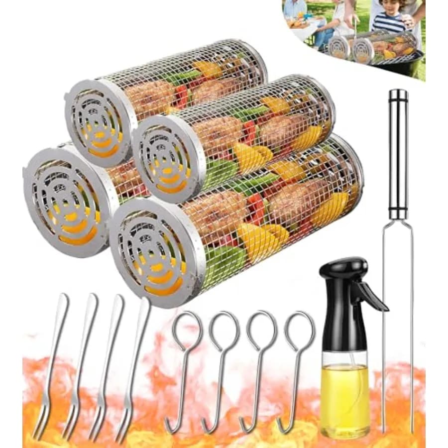 Set di Utensili per Barbecue e Grigliate all'Aperto, Attrezzatura per Campeggio, Kit di Cottura per Picnic