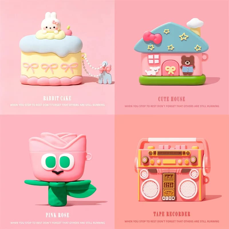 3D Flower Cake Cover for AirPods Pro 3 2026 Cartoon Cute Earphone Case for AirPods Pro 3 Cover Soft Cover Toast Fruit Case