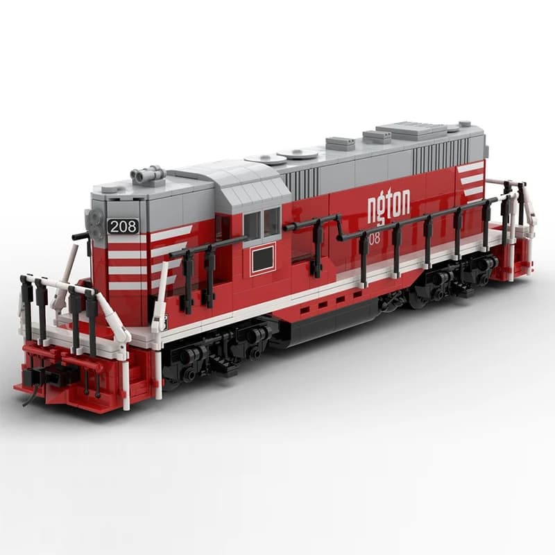 qwert City Car Model MOC Building Bricks Railway GP9 Diesel Locomotive Modular Technology Children Holiday Gifts Assemble Toys
