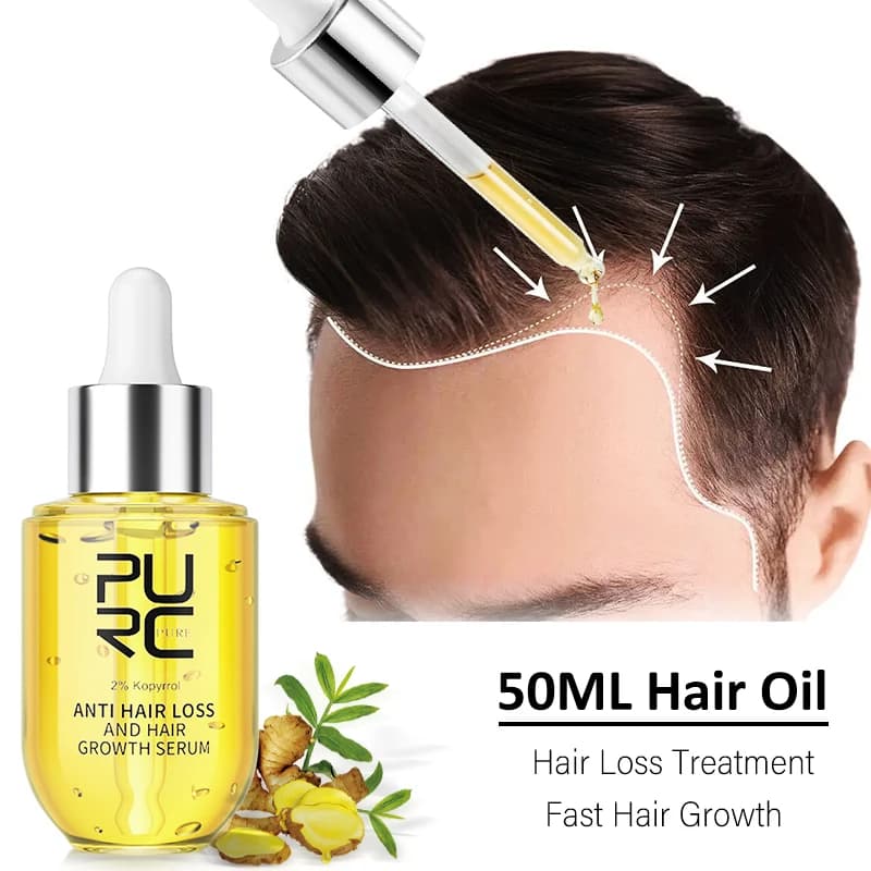 PURC Biotin Ginger Hair Growth Products for Men Women Hair Anti-loss Treatment Oil Fast Regrowth Addens Hair Care