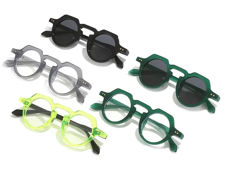 Classic punk round sunglasses, men's fashionable goggles, women's trendy studded sunglasses, sports glasses with UV400 protection