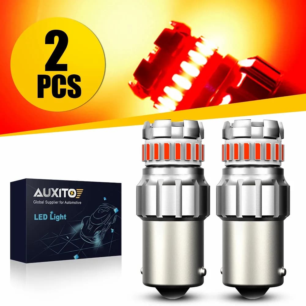 AUXITO 2 pezzi P21W BA15S LED rosso stop luce freno 1156 1157 7507 P21/5W lampadina per auto lampada a LED freno inverso indicatore di direzione DRL