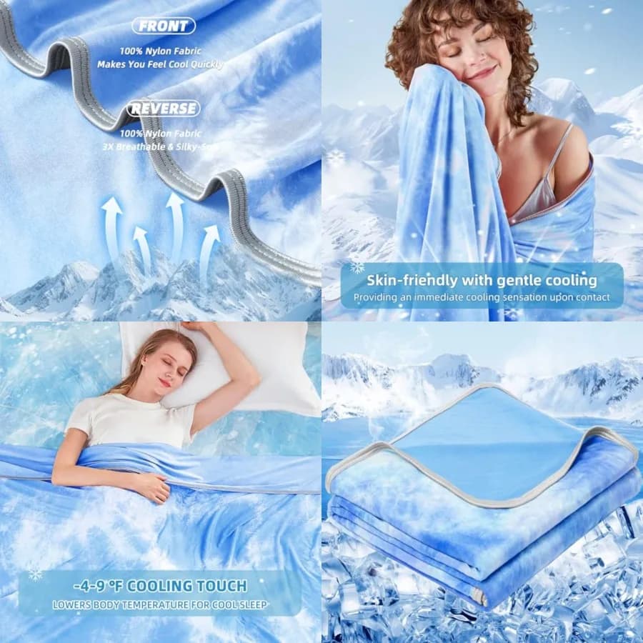 Coperta Rinfrescante King Size 90x108, Coperte Rinfrescanti per Chi Soffre il Caldo, Assorbe il Calore per Mantenere Freschi gli Adulti nelle Notti Estive