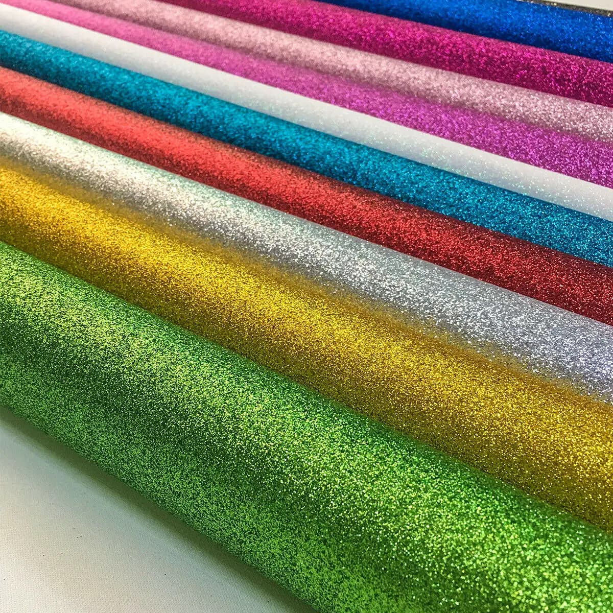 A5 Fine Glitter Cucito Tessuto in pelle PU Sparkle Lucido iridescente Bambola artigianale Materiale fai da te Archi Fogli per decorazioni per borse