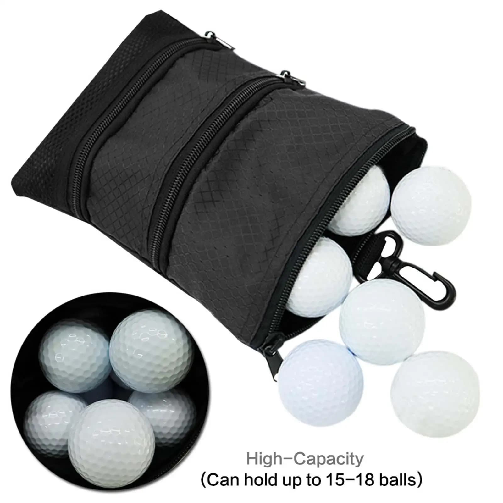 Golf Ball Storage Pouch Waterproof Organizer Golf Ball Holder Bag Outdoor Practice Accessories for Sport