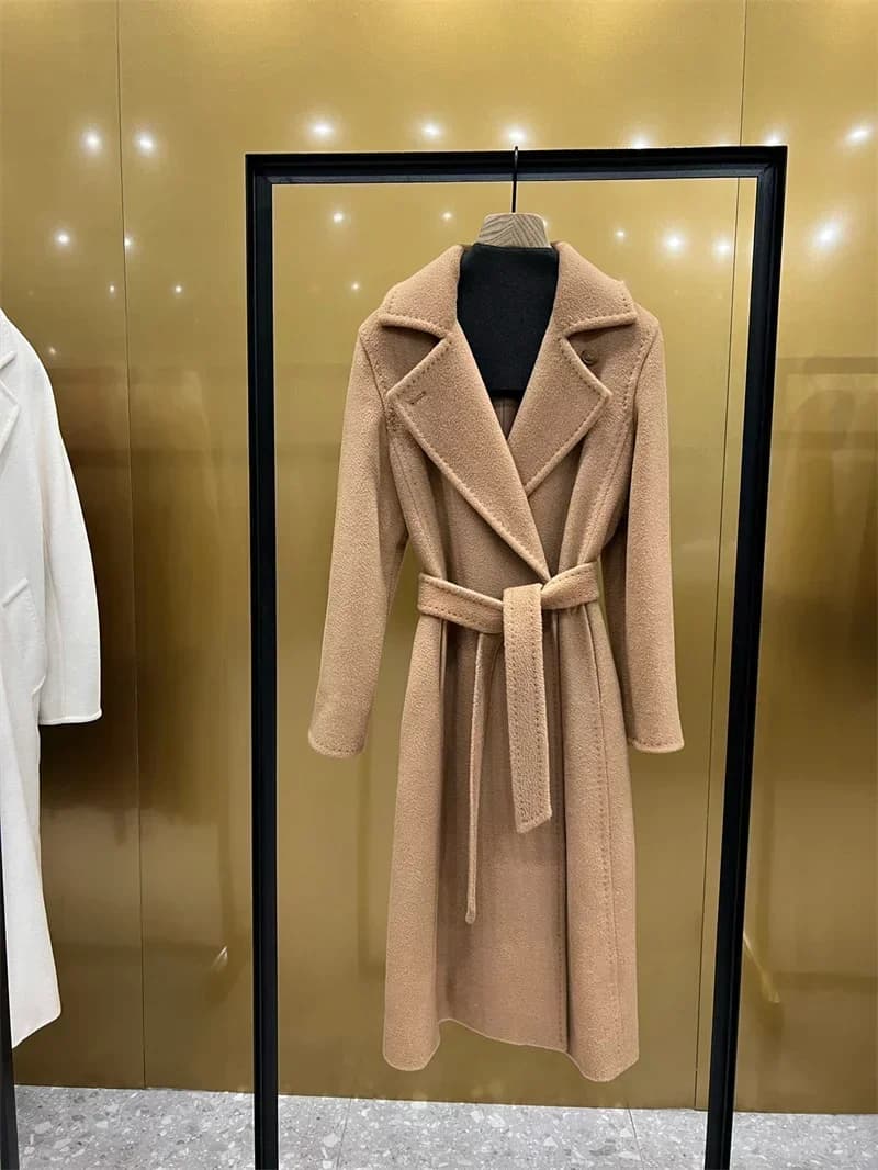 Cappotto da Donna Manuela 100% Cammello, Sottile e Slim, Moda Invernale 2025