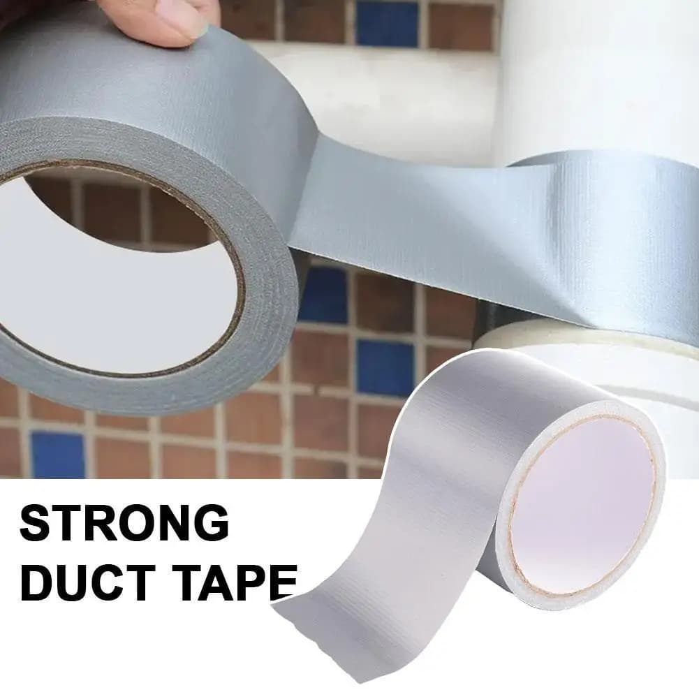Nastro Adesivo Industriale in Tessuto Super Adesivo da 10m, Impermeabile, Antivento, Grigio, Monofacciale, Resistente all'Usura per Riparazioni