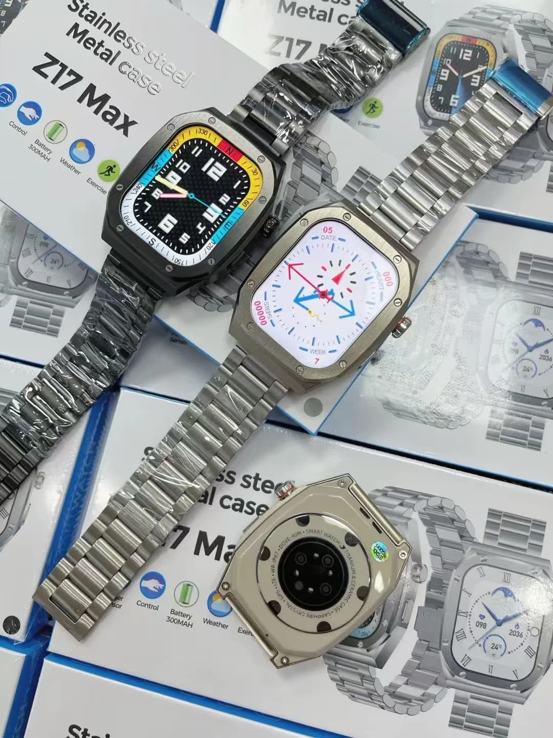 Z17 MAX Smart Watch Uomo Donna Chiamate Bluetooth Frequenza cardiaca Pressione sanguigna Ossigeno nel sangue Monitoraggio del sonno Smartbracelet sportivo