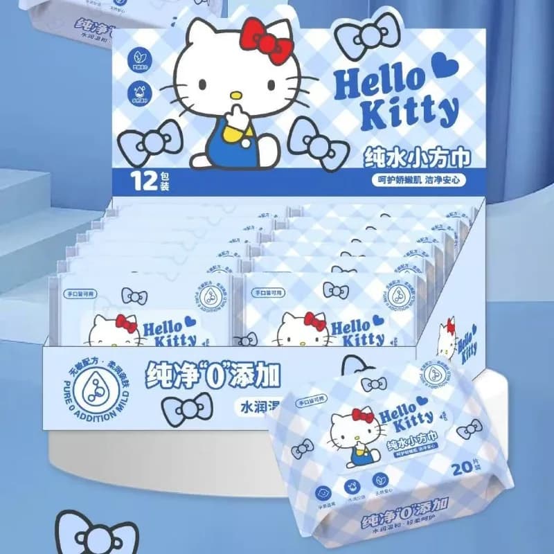 Salviette Umidificate Monouso Sanrio HelloKitty, Kuromi, My Melody, Asciugamani Portatili da Viaggio per Viso, Mani e Bocca
