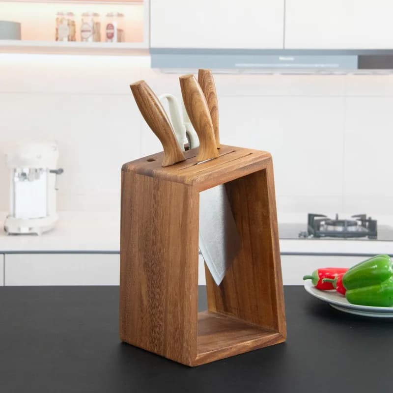 Portacoltelli da cucina stile Ins, organizer multifunzione in legno massello per coltelli e utensili, pezzo estetico per decorazioni per la casa