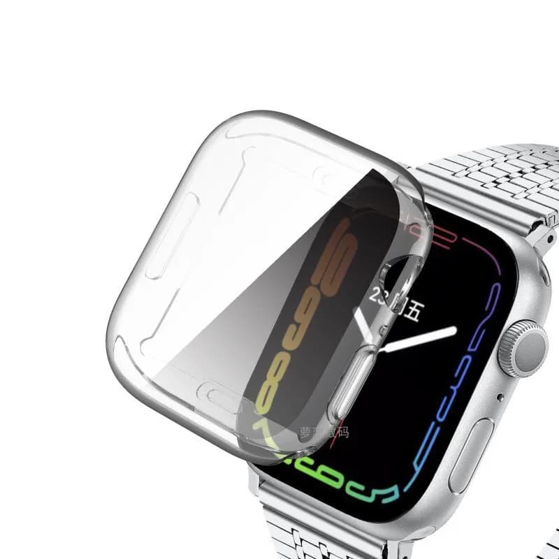 TPU Cover for apple watch case series 9 8 SE 7 6 4 3 5 45mm-41mm 38-42-44-40mm Accessories screen protector for apple watch band