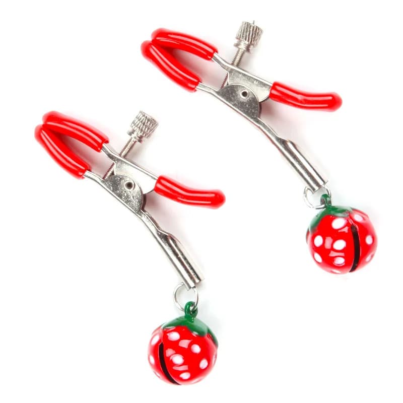 2 pz Campana di Fragola Mimi clip per il seno sm clip per capezzoli sexy clip per clitoride marito e moglie punizione sessuale set-up strumenti sessuali