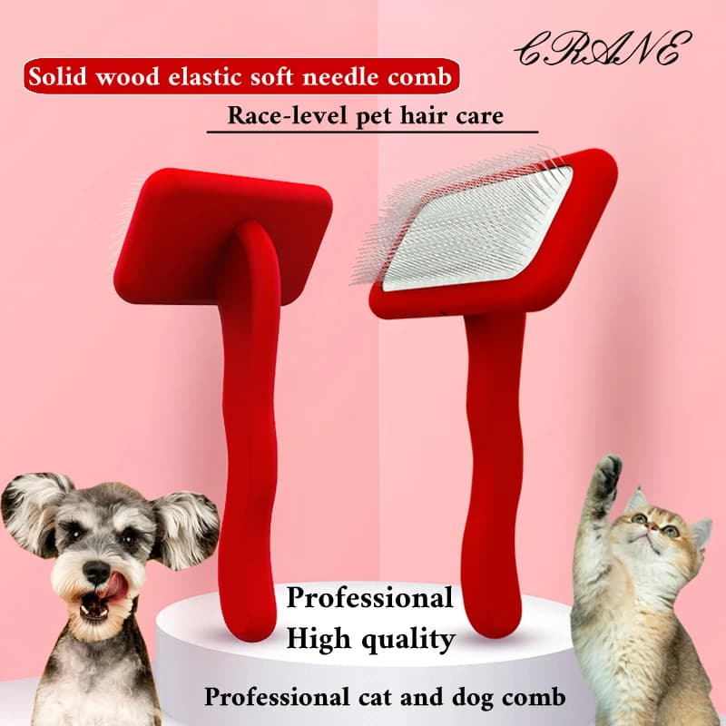 Crane Dog/Cat Grooming Brush spazzola per cani in legno strumento per Shampoo per animali domestici bellezza e massaggio Soft Pad pettine per spazzole da bagno per animali domestici di alta qualità