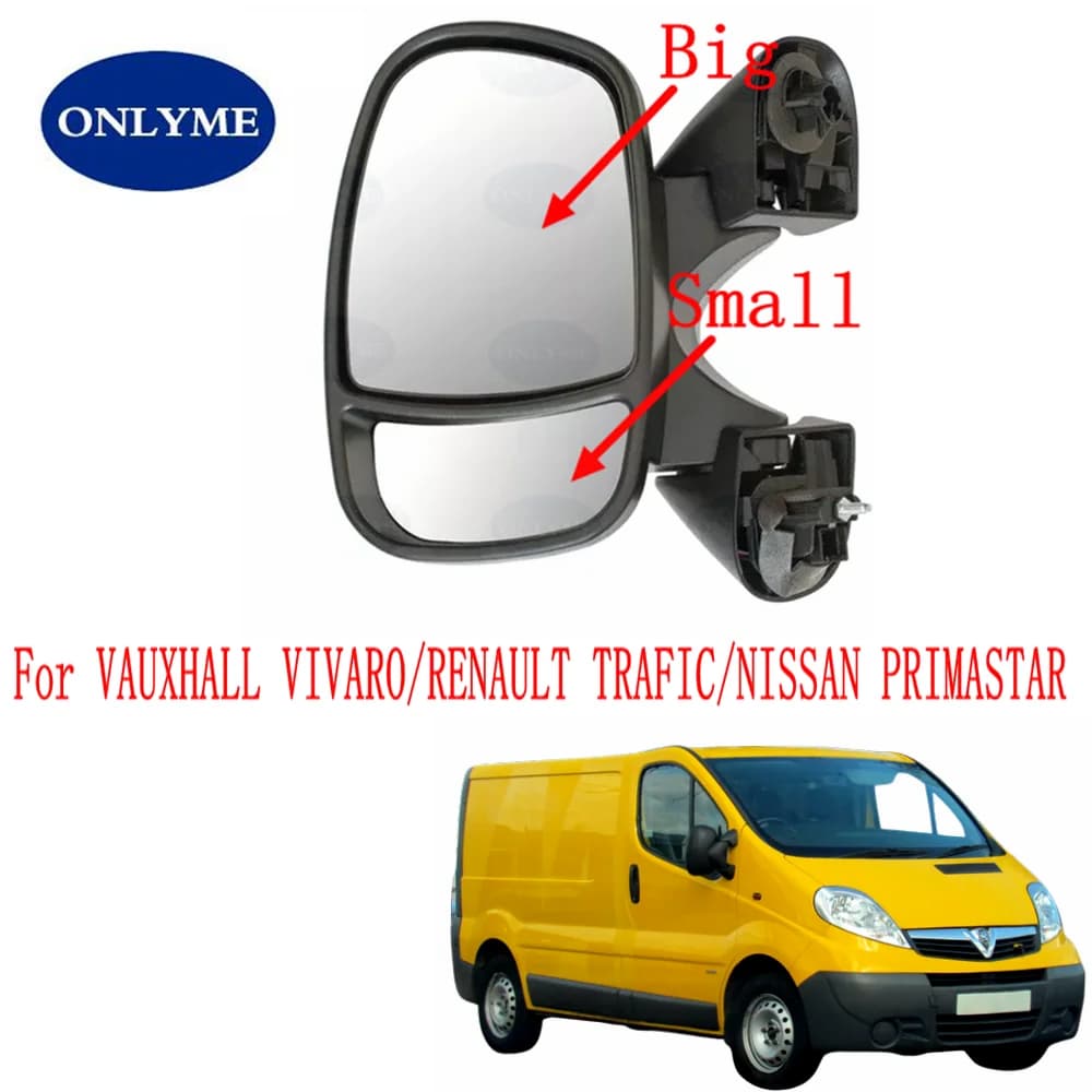 Wide Angle Heated Big And Small Mirror Glass For VAUXHALL VIVARO - RENAULT TRAFIC - NISSAN PRIMASTAR 2002 - 2012
