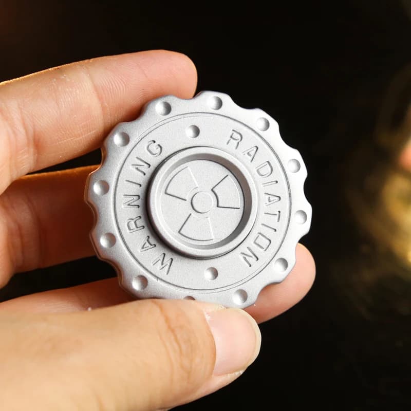 Avvertimento dalle radiazioni Fidget Slider Spinner EDC Gear Mano Spinner Clicker Giocattolo agitarsi per adulti Strumento ADHD Anti-ansia Giocattoli antistress