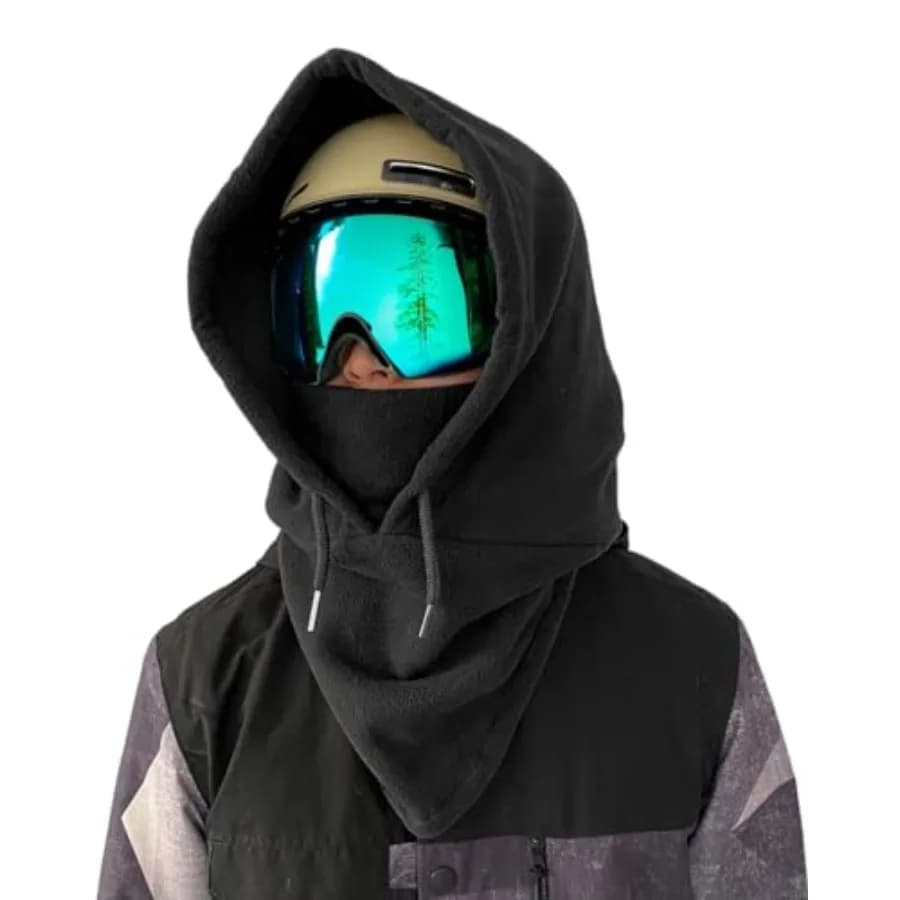 Balaclava with Helmet Ventilation, Ideal for Skiing, Snowboarding and Cycling, in Black Breathable Thermal Fabric for Extreme Cold