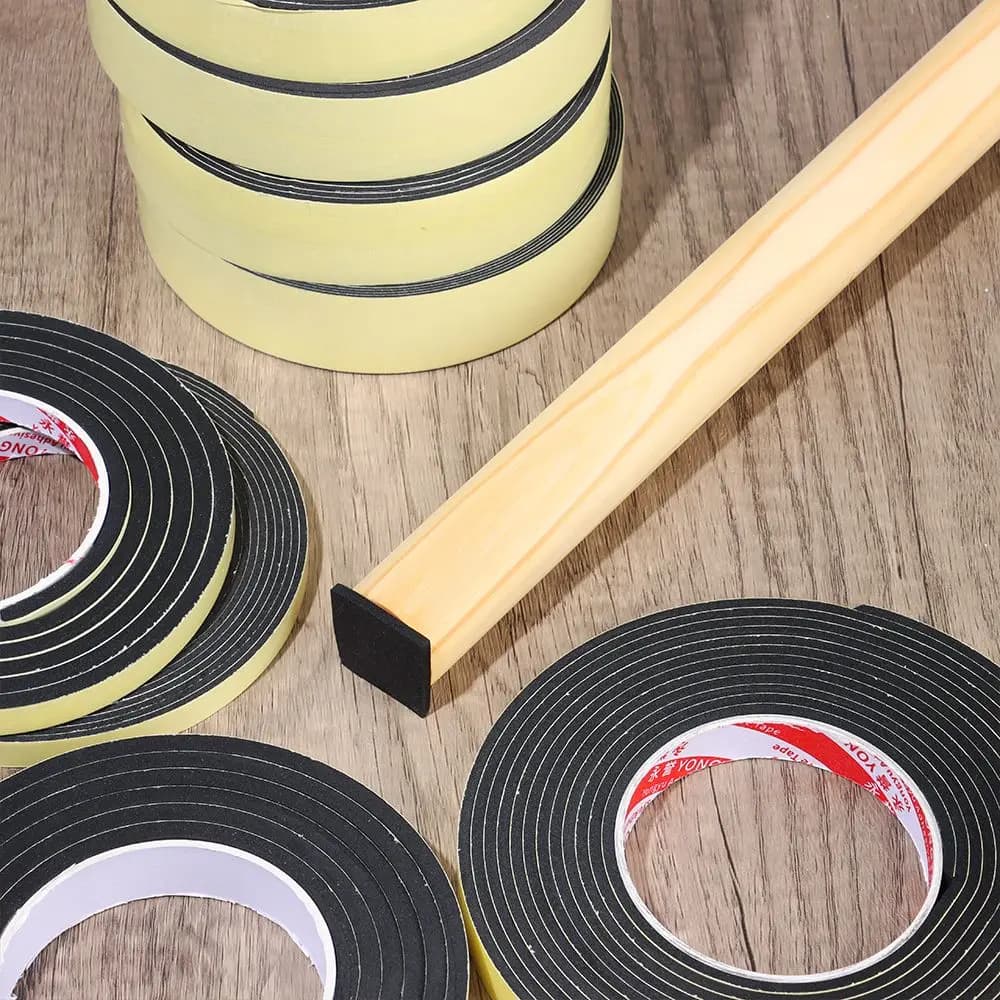 Home Improvement Waterproof Sound insulation Weather Stripping Foam Sponge Rubber Strip Tape Single Sided Adhesive Seal Strip