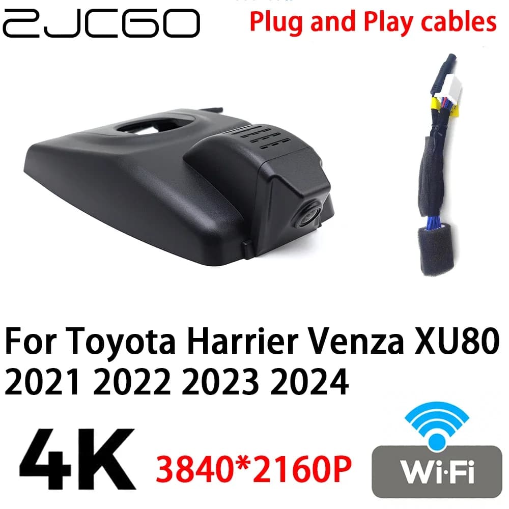 ZJCGO 4K 2160P Auto DVR Dash Cam Plug and Play Video for Toyota Harrier Venza XU80 2021 2022 2023 2024
