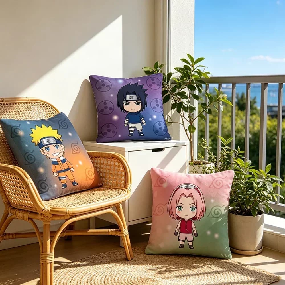 Fodera per cuscino decorativo Uzumaki Naruto in morbido poliestere spazzolato, anti-sbiadimento, lavabile, per divano e decorazioni per la casa, cuscino lombare