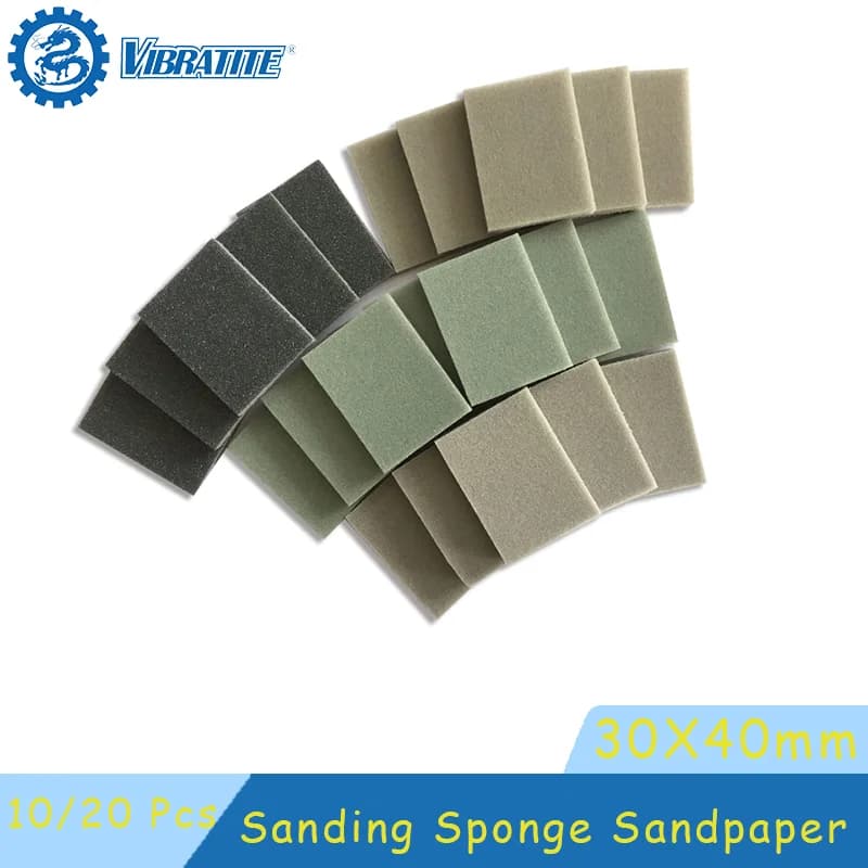 30*40mm spugna abrasiva carta vetrata 10/20 pezzi assortiti 300-1500 grane tampone di sabbia per levigatura metallo cartongesso legno lucidatura auto