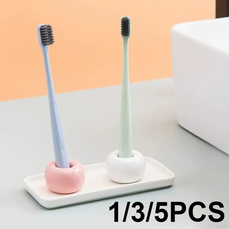 1/3/5PCS Portaspazzolino in ceramica colorata Casa multifunzionale Mini portaspazzolino a ciambella Portaspazzolino da bagno Controsoffitti