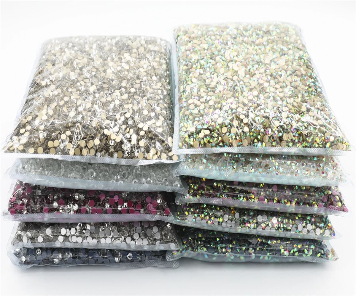 Confezione grande sfusa Cristalli con retro piatto AB Strass per unghie per decorazioni artistiche per unghie 3D Gemme di vetro SS3-SS50