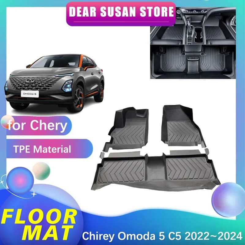 Tappetino per auto per Chery Chirey Omoda 5 C5 FX 2022 ~ 2024 2023 parte piede TPE fodera interna tappeto Pad copertura personalizzata accessori per tappeti