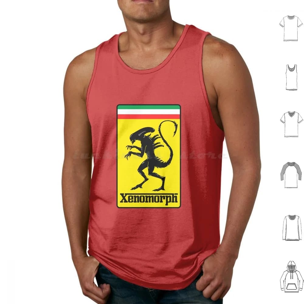 Scuderia Ii Canotte Stampa Cotone Getsousa Film Horror Terrore Scifi Cult Film Cultura pop Parodia Mostro Logo