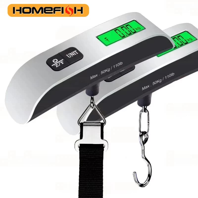 Bilancia sospesa portatile da 50 kg Bilancia elettronica per bagagli a mano Display digitale Valigia Borsa da viaggio da 110 libbre Strumenti di pesatura
