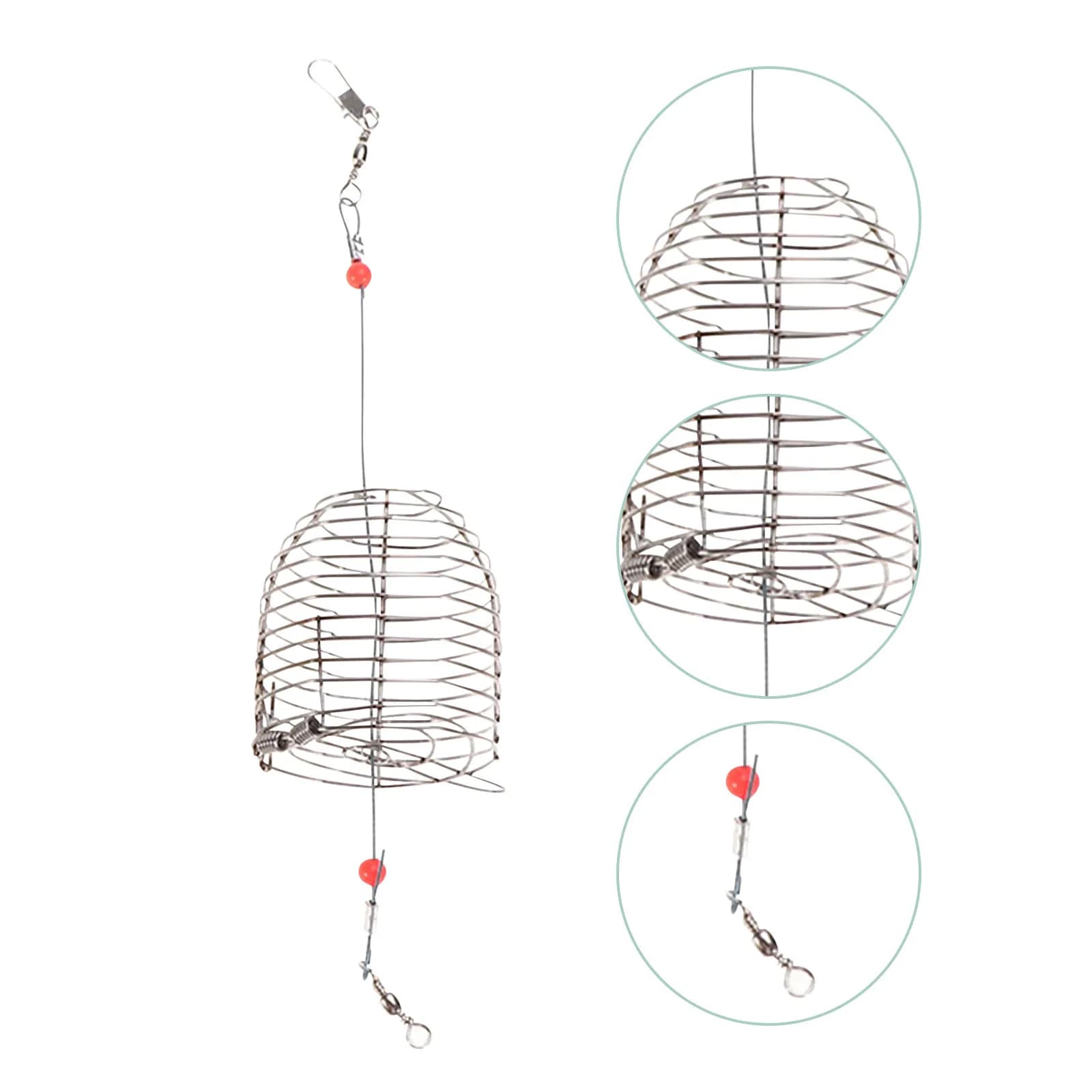 Set di 12 Gabbie per Esche da Pesca in Acciaio Inox, Cestello Alimentatore in Metallo, Trappola per Carpe, Portaesche Portatile per Laghi e Fiumi