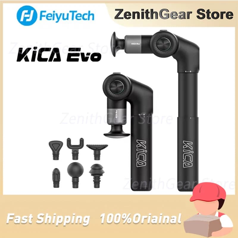 KiCA Evo Stripper Portable Muscle Massage Gun 15 kg Impact 3200 rpm with 6 massage heads Extension Auction 9 cm Aluminum Alloy