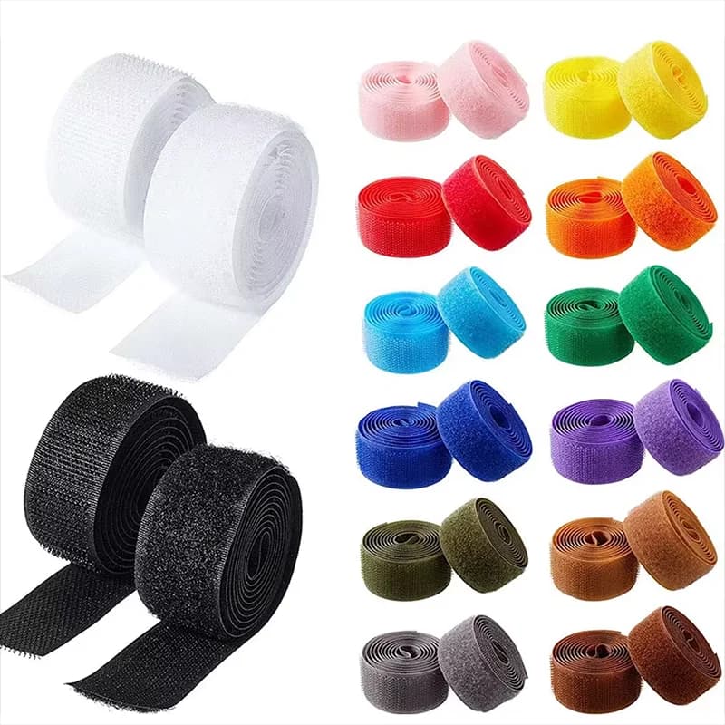2 metri/paia da cucire su nastro di fissaggio con gancio e anello Nastro in tessuto di nylon non adesivo per nastri ad incastro artigianali fai da te elementi di fissaggio per cucire