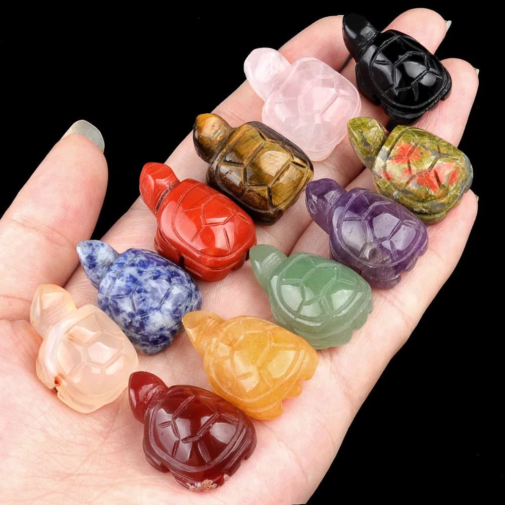 1 pollice tartaruga cristallo naturale pietra di agata mini intaglio piccolo animale pietra semipreziosa artigianale tartaruga pendolo accessori per gioielli