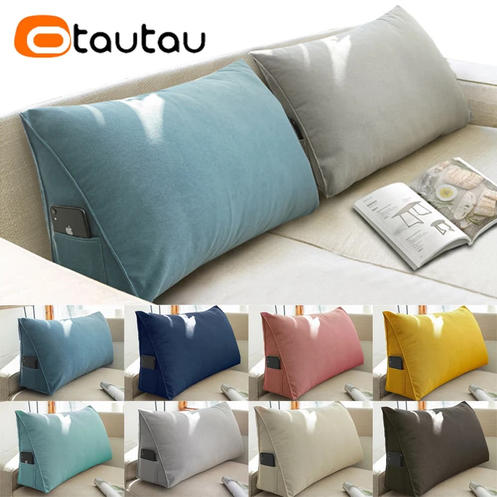 OTAUTAU Letto Cuscino Triangolare Sedia Comodino Sedia Lombare Schienale Lettino Pigro Sedia da Ufficio Soggiorno Cuscino Decor KD034