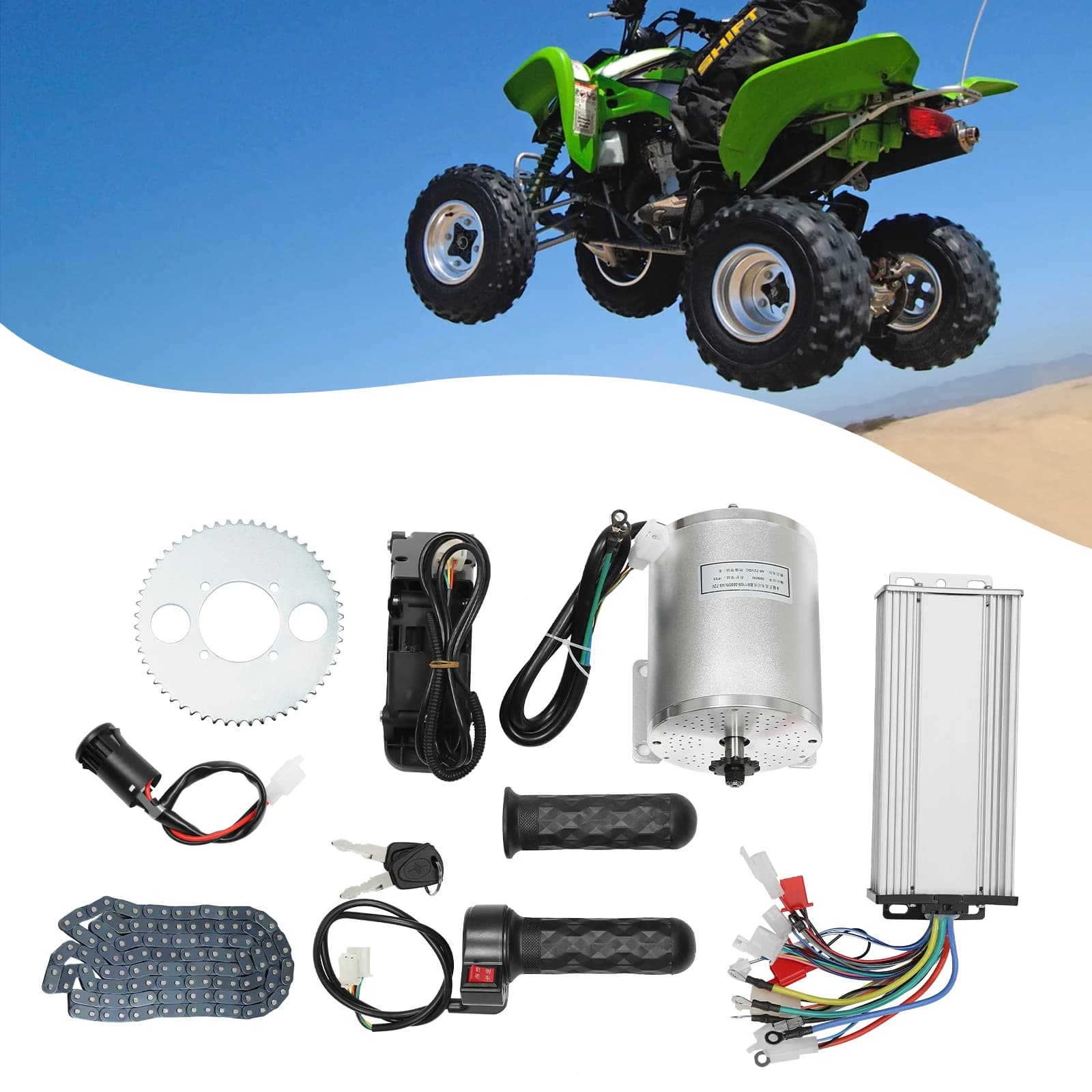 48-72V 3000W Kit motore Brushless con Controller E acceleratore per Scooter elettrico E bici motore moto conversione parte fai da te