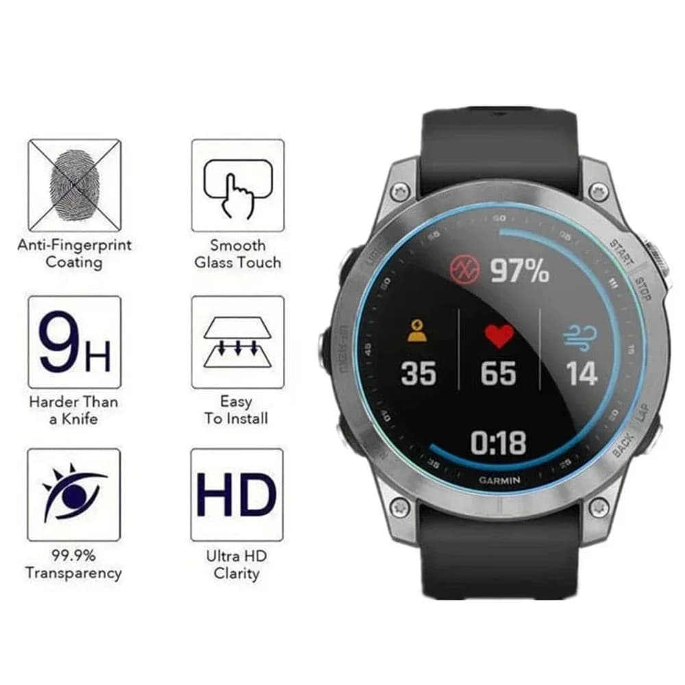 2PCS 9H HD Premium Vetro Temperato per Garmin Fenix 6 6S 6X MartWatch Pellicola Della Protezione Dello Schermo per Fenix 7S 7 7x Sapphire 6X Solar