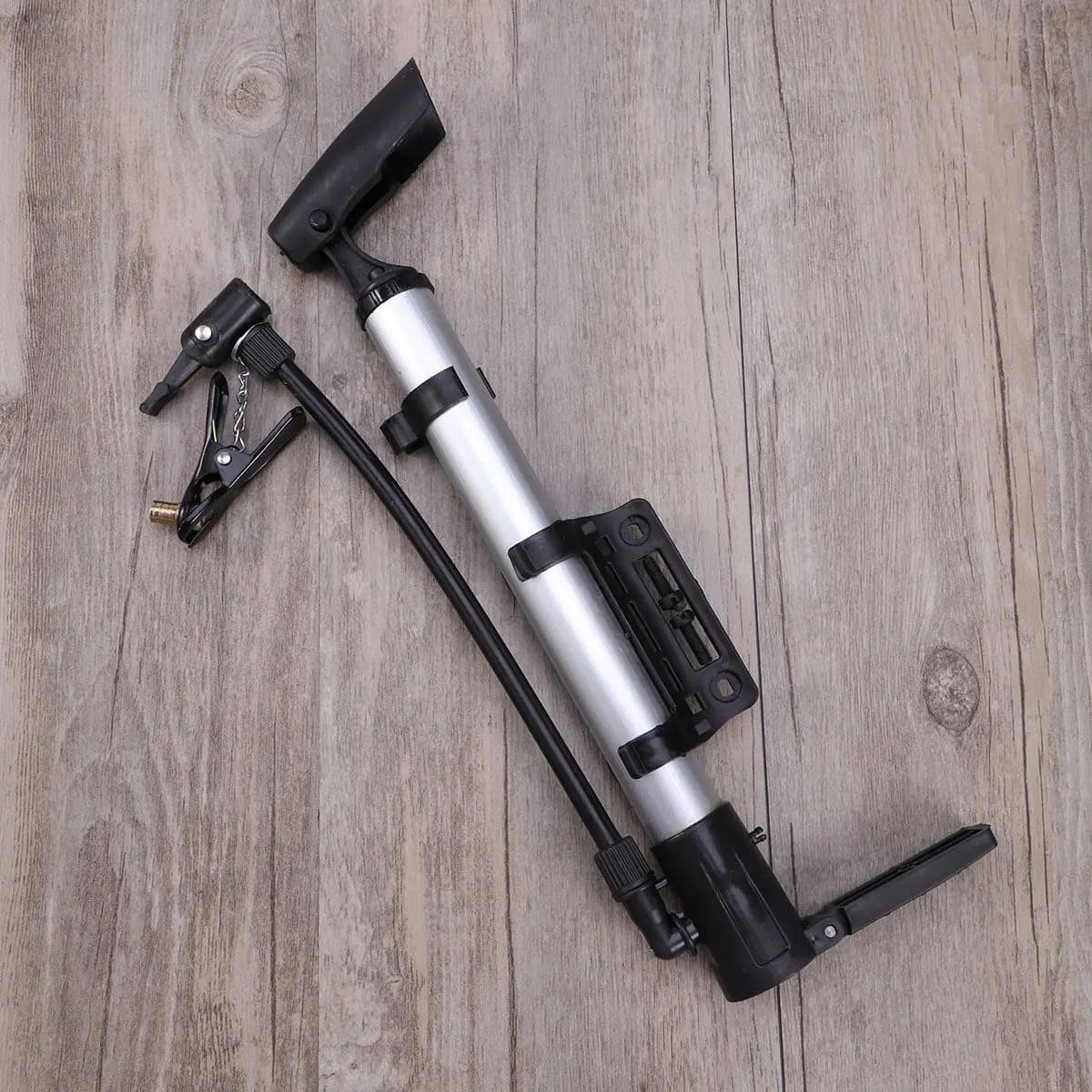 Pompa per Pneumatici Bici Leggera e Portatile in Lega di Alluminio, Gonfia Pneumatici per Bici da Strada e Mountain Bike, Bloccabile