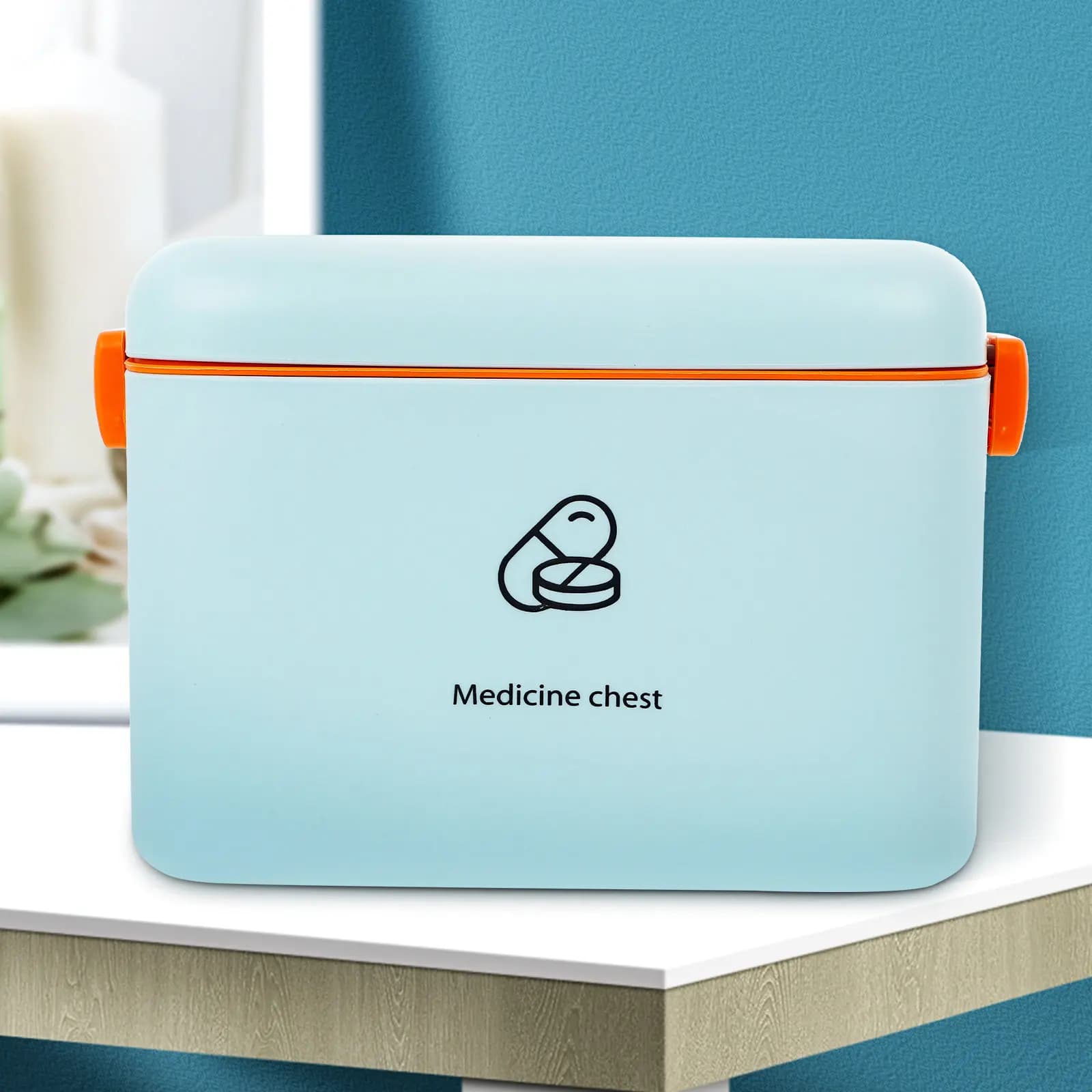 Cassetta di pronto soccorso domestica, grande capacità, portatile, a doppio strato, organizer per medicinali, kit di emergenza