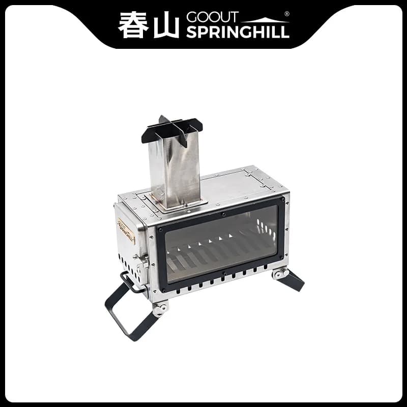 0.5 Unit Igt Desktop Stove Outdoor Camping Wood Stove Small Portable Folding Fire Viewing Stove for Heating and Boiling Water