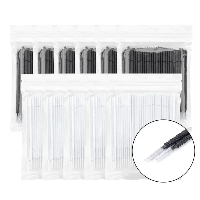 100 pcs Use And Drop Spiral Mascara Brush Handle Microbrush Applicator Eyelash Brush Extension Eyelash Makeup Tools