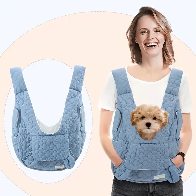 Double Shoulder Pet Carrier Bag Extra Large Capacity Chest Backpack Dog and Cat Outdoor Bag Waterproof and Portable Pet Bag