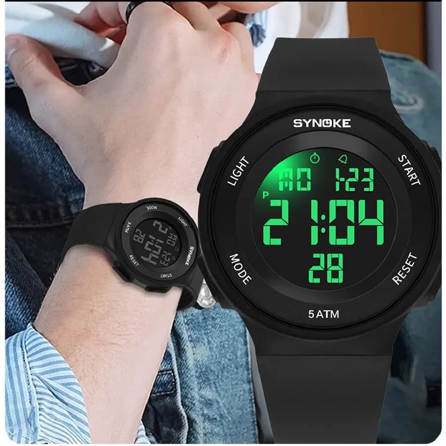 Orologio elettronico per studenti SYNOKE orologio sportivo Unisex multifunzione Sport militari impermeabile luminoso LED digitale da uomo quadrante grande
