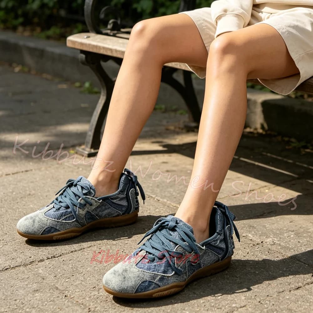 Punk Ballerina Pumps Lace-Up Elegant Comfortable Fashion Concise Sexy Party Luxury Leather Mixed Color Women Shoes Outdoor New